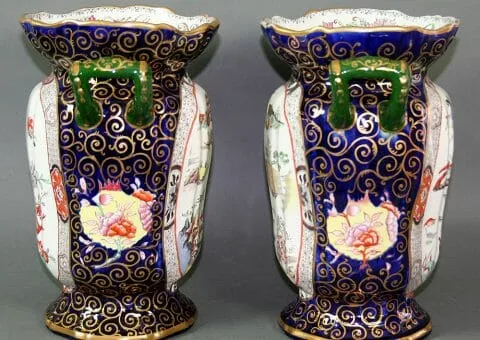 A pair of Mason's Ironstone China vases