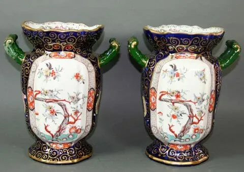 A pair of Mason's Ironstone China vases