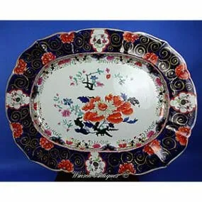 Mason's Ironstone China Meat Platter - Peony & Prunus Branch Pattern