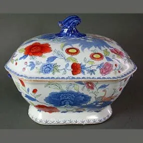 Mason's Ironstone China Soup Tureen - Indian Grasshopper Pattern
